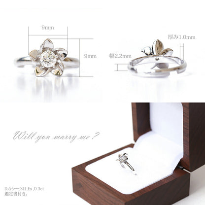 レディメイドプロポーズリング 0.3ct プルメリアdetail