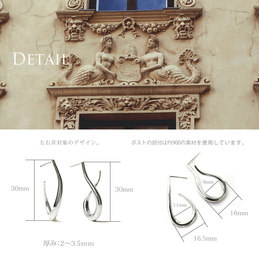 Pt900 ハワイアン マーメイドドロップ ピアスディテール画像/ハワイアンジュエリーブランドPUAALLY(プアアリ)