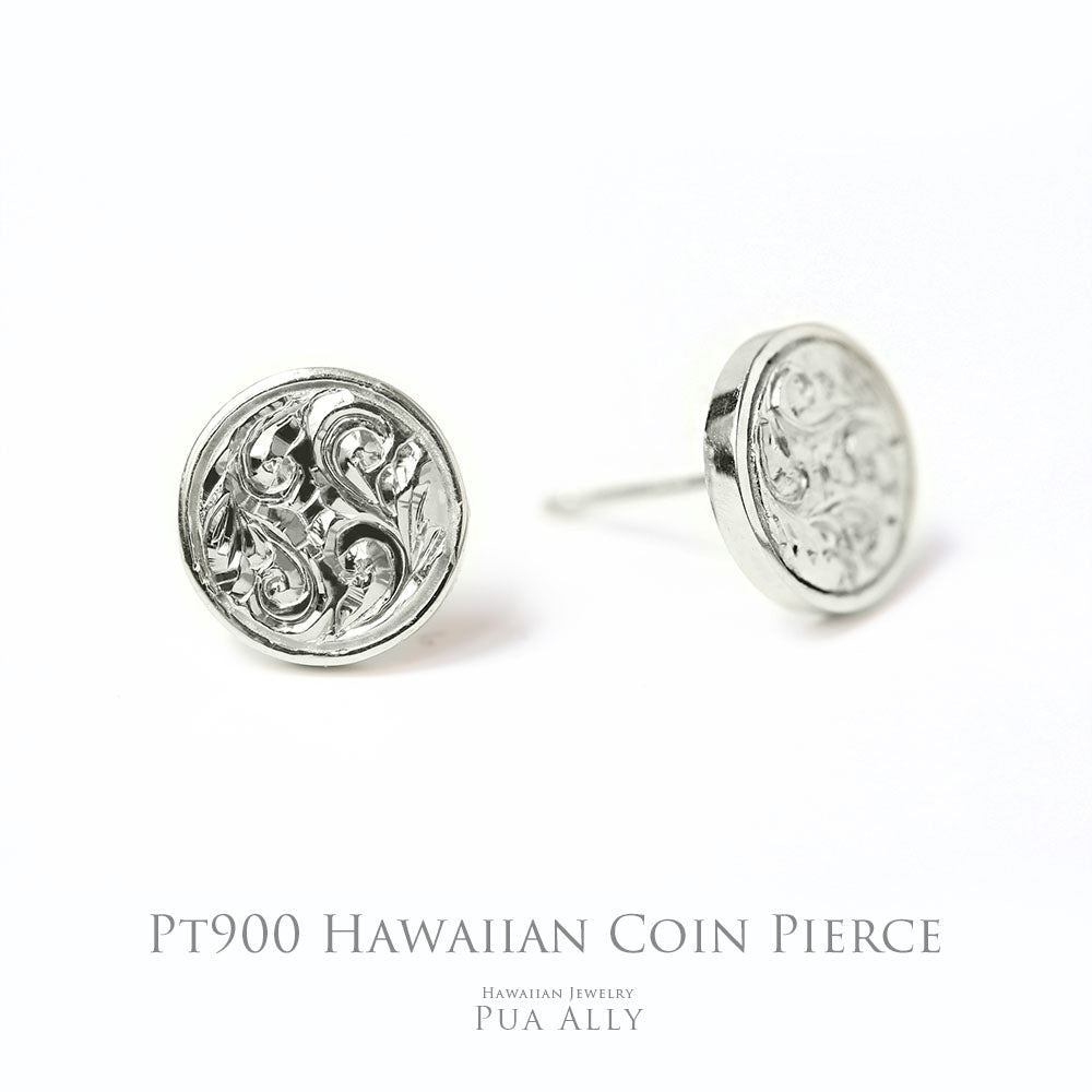 Pt900 ハワイアン コイン ピアス表題/ハワイアンジュエリーブランドPUAALLY(プアアリ)