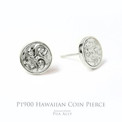Pt900 ハワイアン コイン ピアス表題/ハワイアンジュエリーブランドPUAALLY(プアアリ)