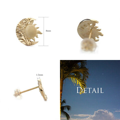 ハワイアン La（太陽）＆Luna（月） ピアスディテール画像/ハワイアンジュエリーブランドPUAALLY(プアアリ)
