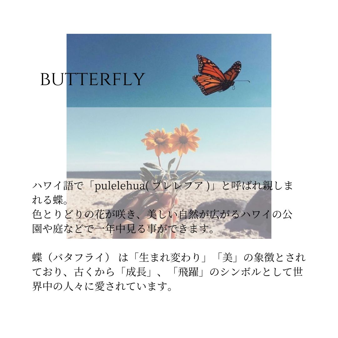 ハワイアン スウィート バタフライ ペンダントトップ意味画像/ハワイアンジュエリーブランドPUAALLY(プアアリ)