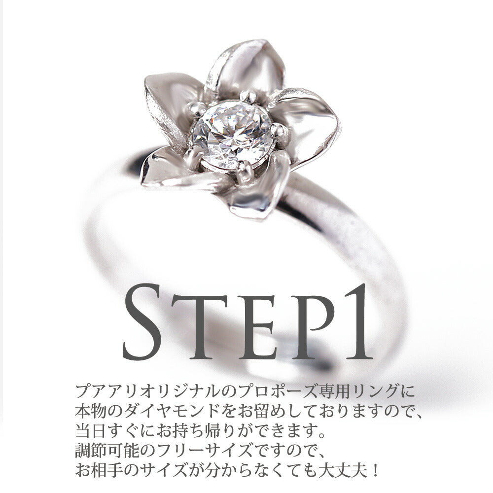 レディメイドプロポーズリング 0.3ct プルメリアステップ1