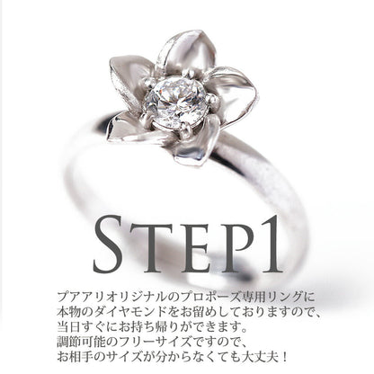 レディメイドプロポーズリング 0.3ct プルメリアステップ1
