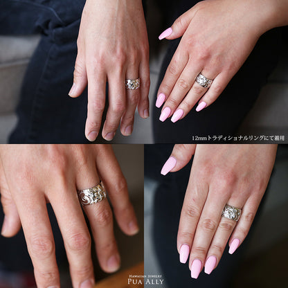 Pt900 バレル 12mm幅 1.5mm厚【トラディショナル】オーダーリング着用/ハワイアンリング/ハワイアンジュエリーリング/ハワイアンジュエリーブランドPUAALLY(プアアリ)