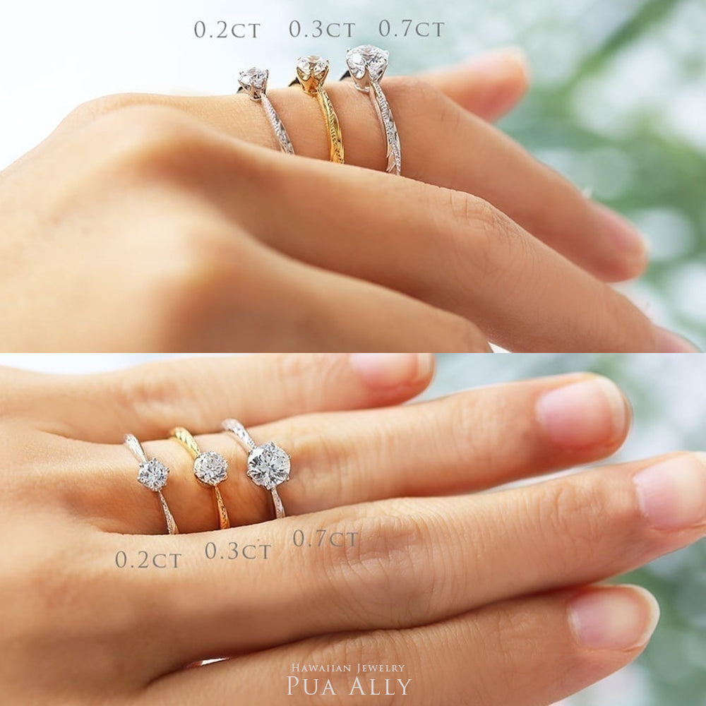 K18 0.5ct エンゲージリング Alohi アロヒ-輝かしい- – PUAALLY