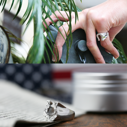 シルバー　ハワイアン　ホースシューリング着用3/ハワイアンリング/ハワイアンジュエリーリング/ハワイアンジュエリーブランドPUAALLY(プアアリ)